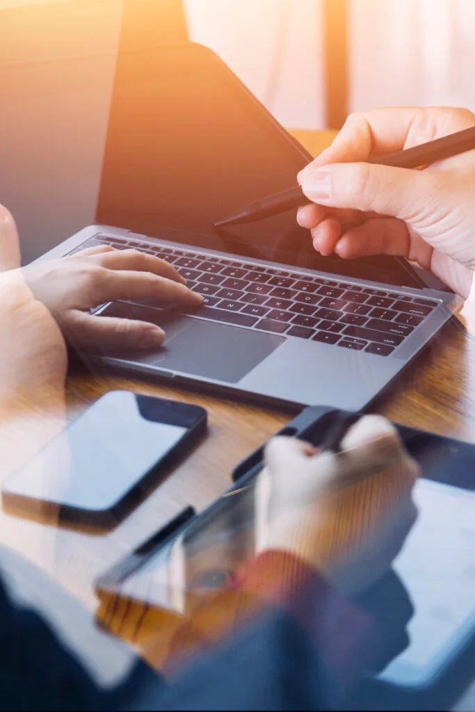 Document Businessman working modern computer Document Management